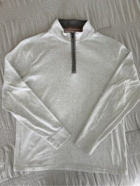 The Normal Brand Light Gray Quarter-Zip Pullover
